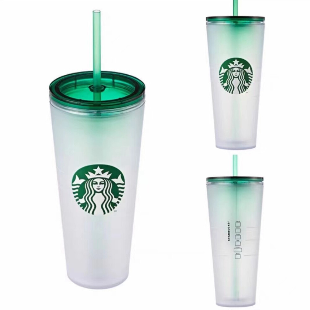 TTMU ly Starbuck New Frosted Transparent Water Cup Straw Cup 710ml/24oz Dec