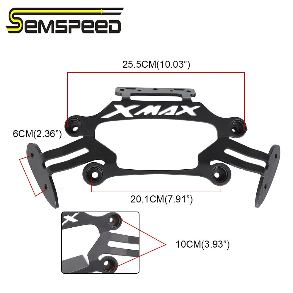 Semspeed motorcycle phone stand mount mobile phone navigation rearview mirrors bracket for yamaha xmax300 xmax250 xmax 300 250 2017-2020