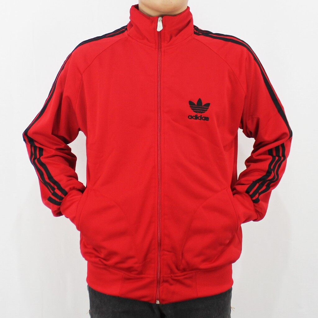 Red and black online adidas jacket