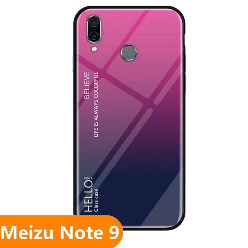 For "Meizu Note 9" Gradient Tempered Glass Back Cover Protective Phone Case