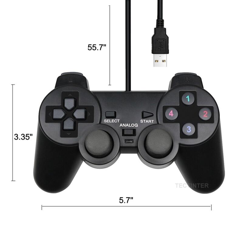Wired USB Controller Gamepad for WinXP/Win7/Win8/Win10 for PC Computer Laptop Black Game Joystick