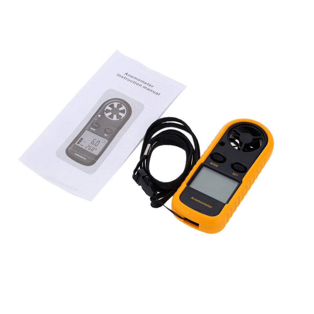 Máy Đo Gió Kỹ Thuật Số LCD Mini Cảm Biến Thông Minh Đo Nhiệt Độ Vận Tốc Không Khí Tốc Độ Gió Có Đèn Nền