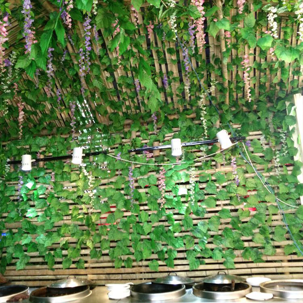 220cm artificial plant artificial rattan plastic artificial green leaf for home decoration