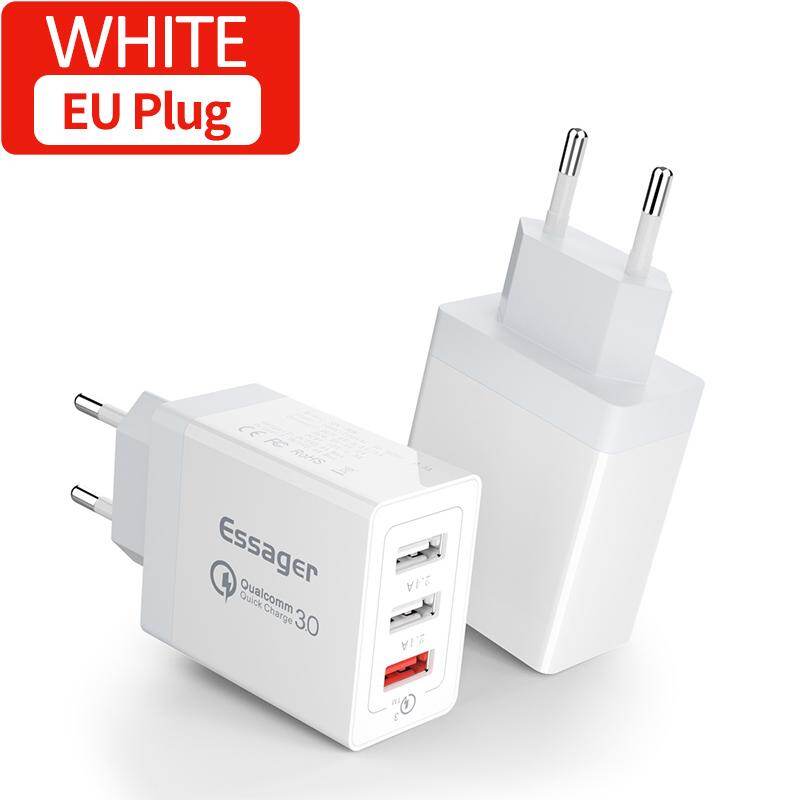 Essager 30W Sạc Nhanh 3 USB Cổng Sạc Tường Adapter QC3.0 QC 4.0 Nhanh Sạc Nhiều Phích Cắm Cho Oppo A