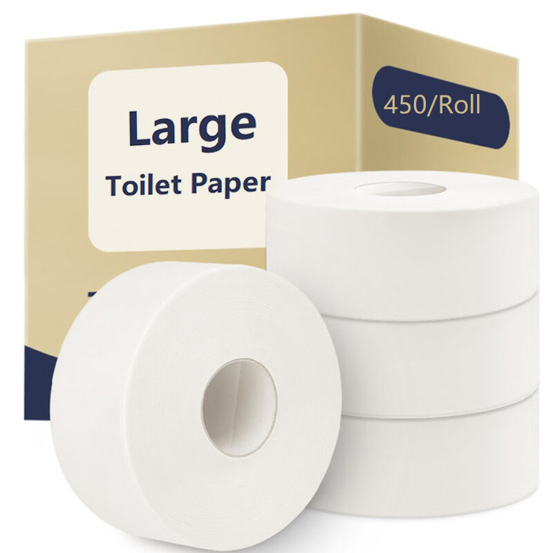BIANZAI Jumbo Commercial Bathroom Home Roll Toilet Paper Large Tissue