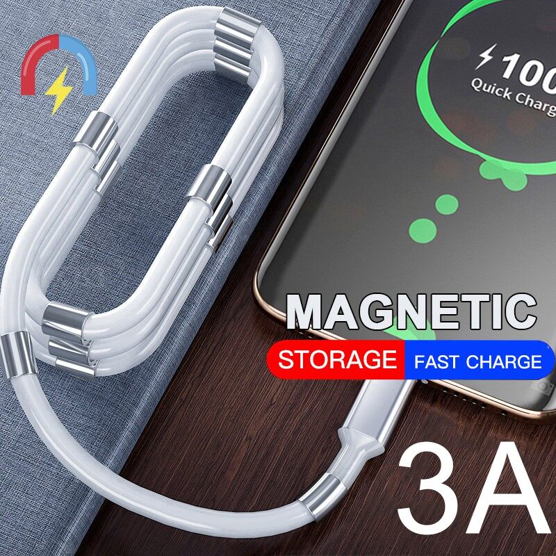 USB hấp thụ từ tính ma thuật Cáp dữ liệu sạc nhanh bền sạc cáp cho iPhone Android type-c