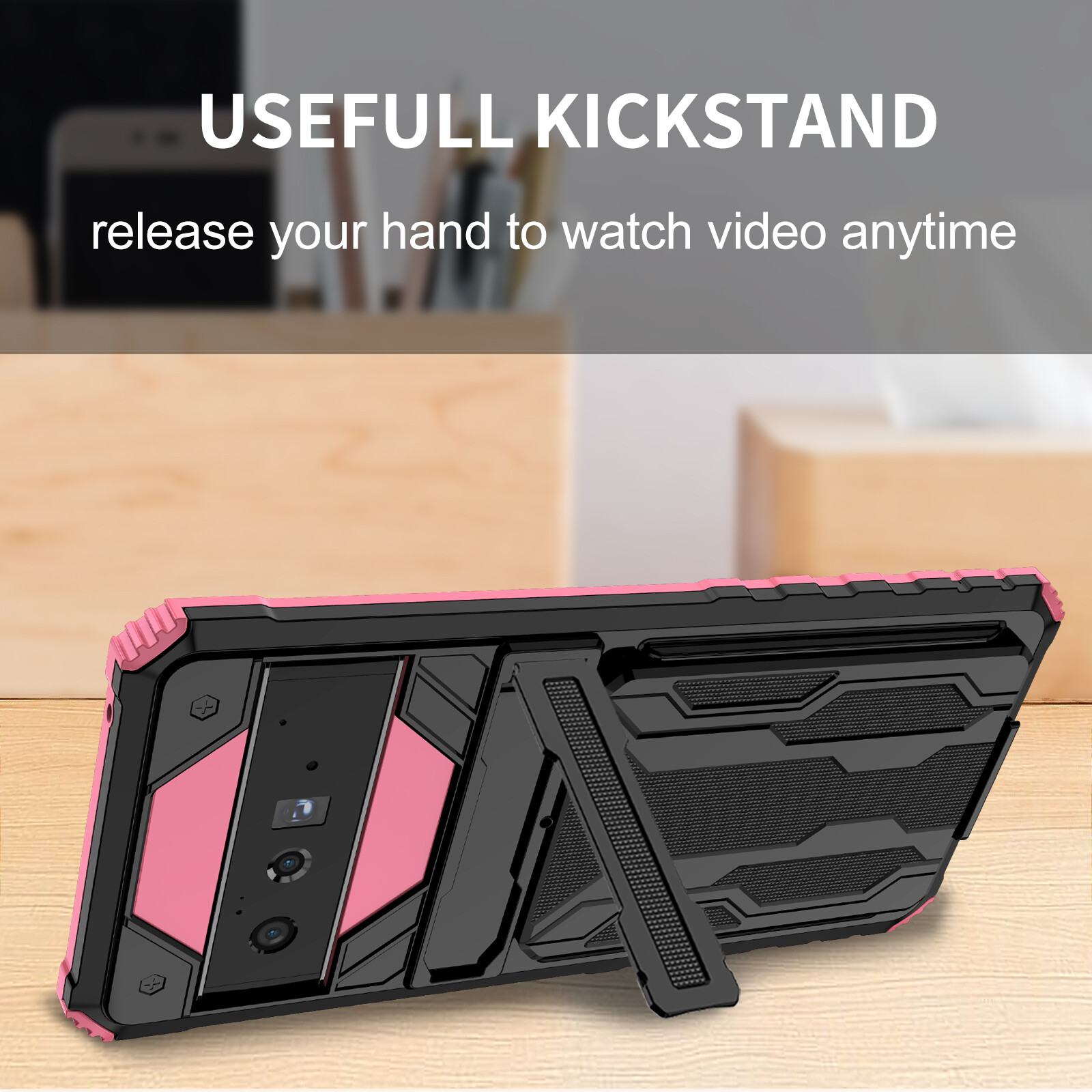 For Google Pixel 6 Pro Pixel 8 Pro Case Cover Rugged Shockproof Protective Card Slots Holder Hybrid Magnetic Kickstand Phone Case Cover