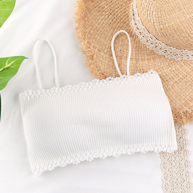 Lizida Trend Women's Yube Top Threaded Camisole Women's Chest Pad Anti-glare Breathable Underwear Beautiful Back Wrap Bra