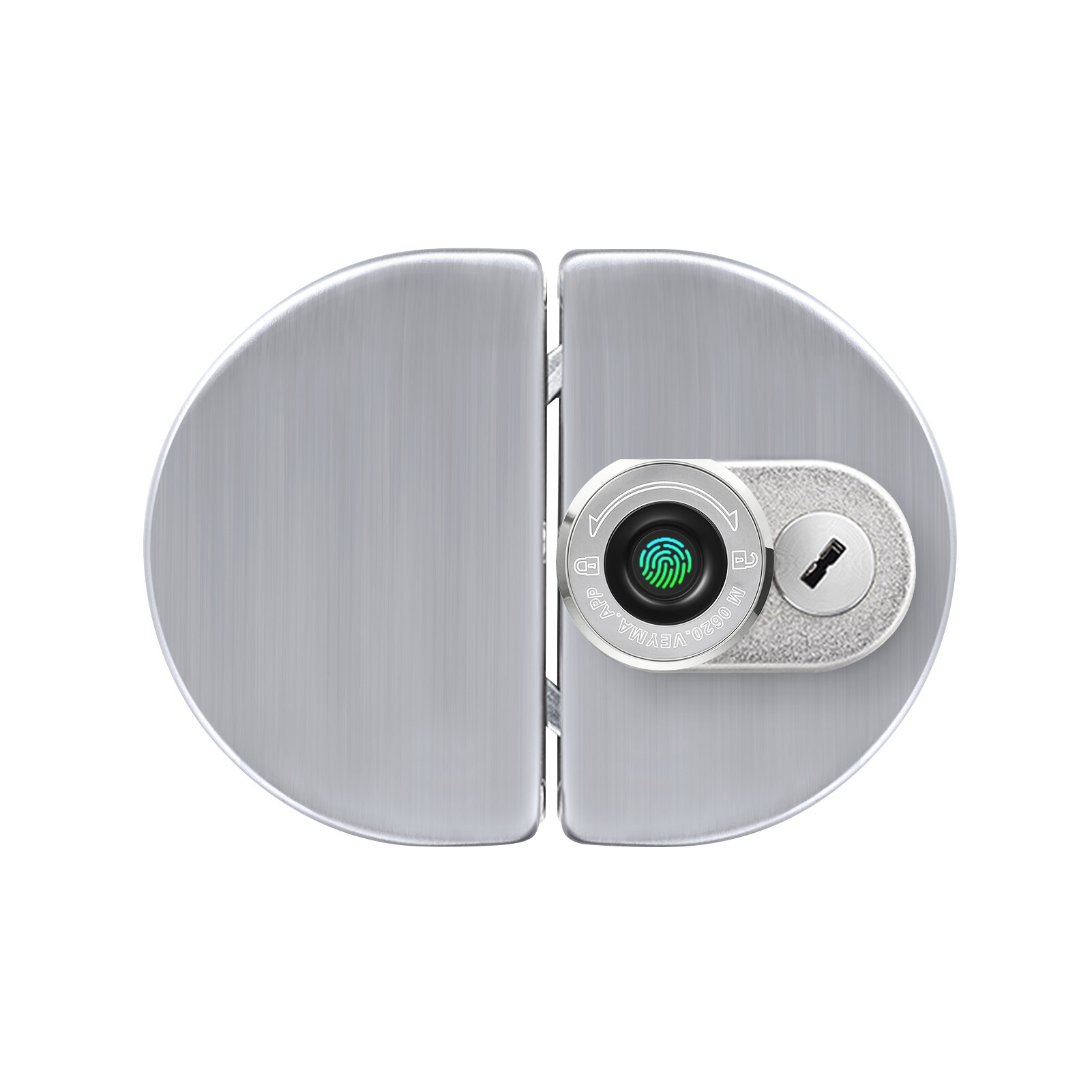 Khóa Cửa Kính Thông Minh, Vân Tay & Ứng Dụng & Phím Cơ 3 Cách Mở Khóa Khóa Cửa Thông Minh Có Thể Sạc Lại Bằng Thép Không Gỉ 100 Dấu Vân Tay Khóa Hình Bán Nguyệt Xoay Thông Minh BT Cho Cửa Kính Văn Phòng Cửa Hàng 12Mm Fannla