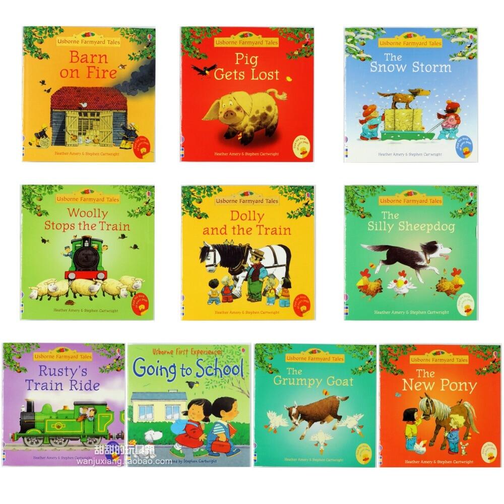 15ชิ้น/เซ็ต15X15ซม.ภาพที่ดีที่สุดหนังสือสำหรับเด็กและทารกที่มีชื่อเสียง Story ภาษาอังกฤษ Tales ชุดหนังสือเด็ก Farm Story