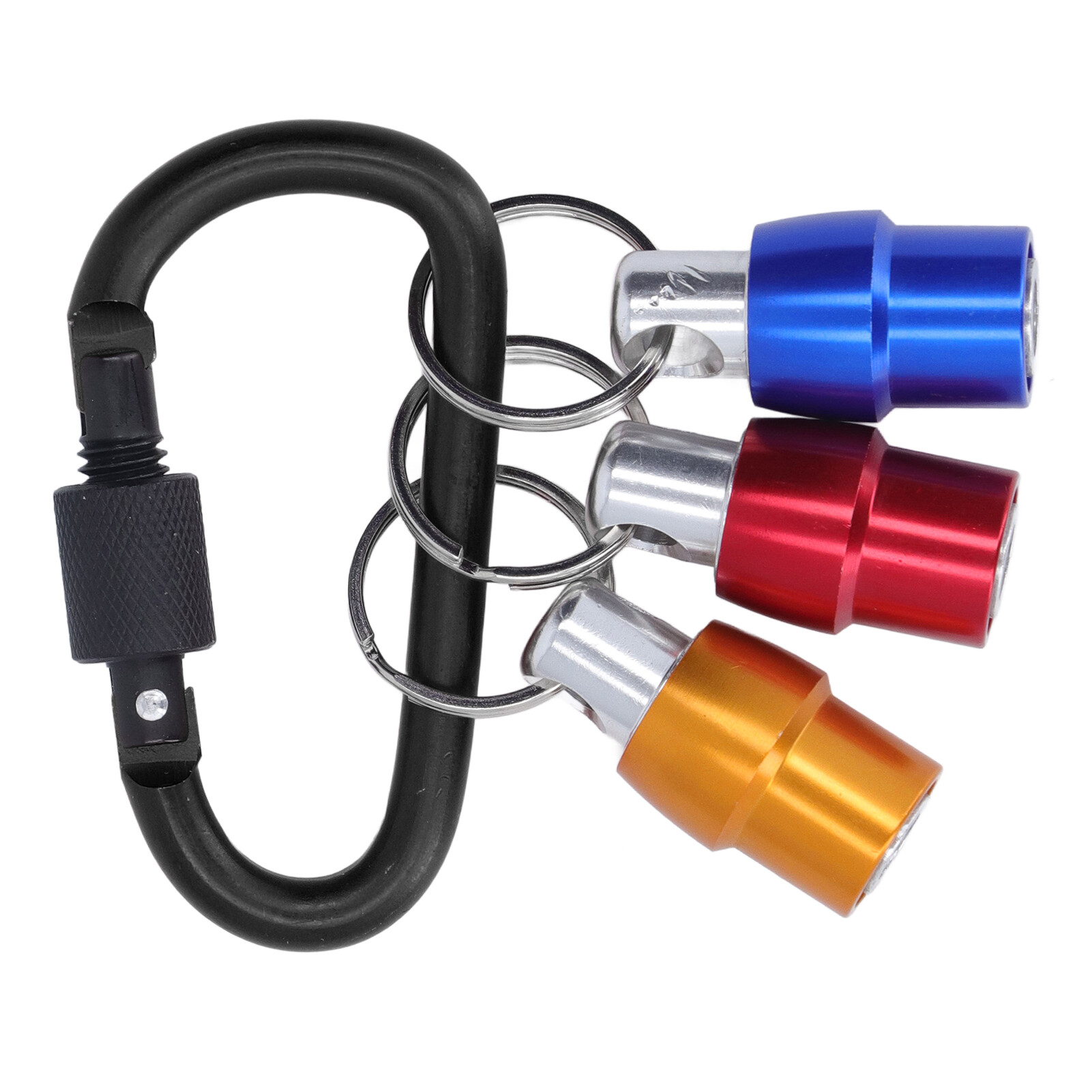 Keychain Drill Bit Holder, High Hardness Durable Chrome Plated Surface Hex Shank Screwdriver Bit Holder 1/4in Fast Change for Replacement