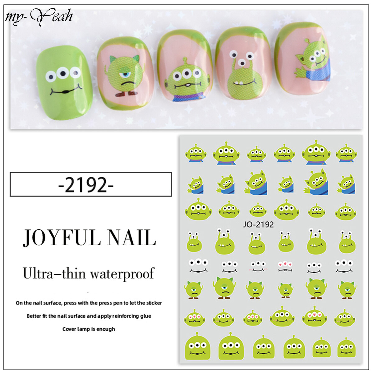 Myyeah Nail Stickers Cartoon Dinosaur Dog Sanrio Kulomi Colorful Animals Self Adhesive Sliders Gel Polish Decal DIY Nail Art Tool