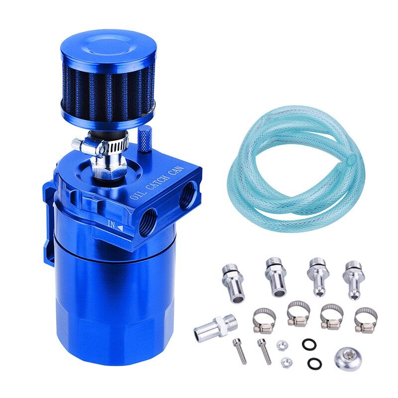 Car Cylinder Universal Car Auto Baffled Aluminum Oil Catch Can Reservoir Tank