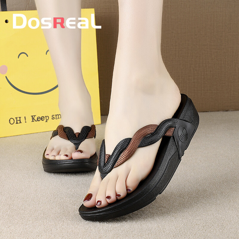 DOSREAL High-quality Original Fitflops Original Single Flip Flops Women's Fashion Platform Wedge Sandals Slippers Casual/Comfortable