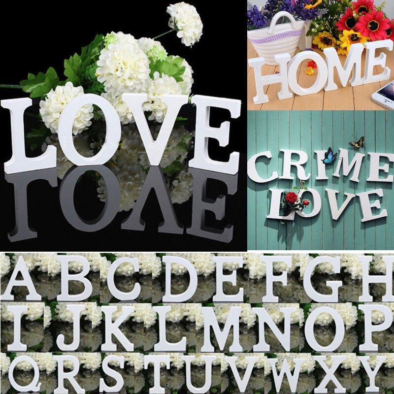 26 Letters Wooden Ornament Alphabet A-Z Love Letter Free Standing