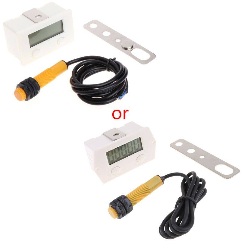 LCD Digital 5-Digit Punch Counter w/Strong Magnetic Proximity Switch & Support