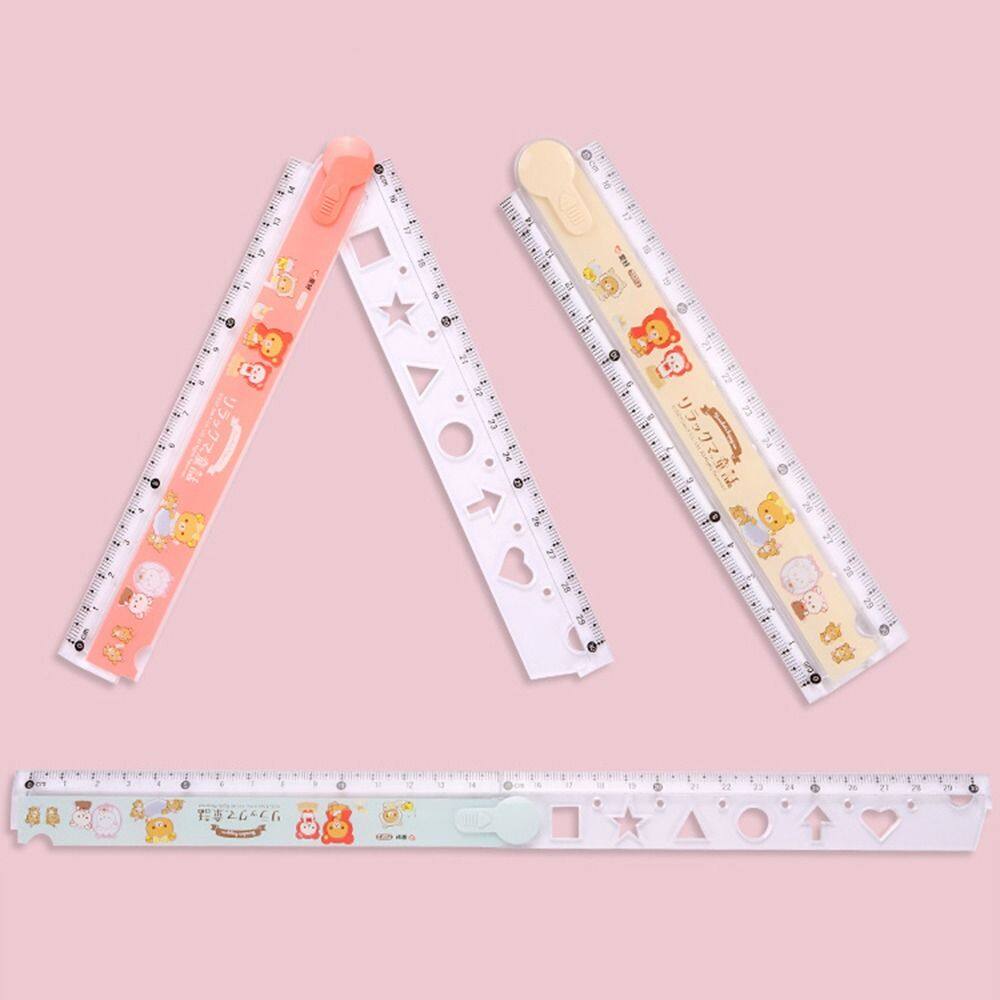 MMLUCK Cartoon Creative Student Stationery Multi-function Designer Artist Drawing Tools Folding Straight Ruler Measuring Tools Drawing Ruler Measuring Ruler
