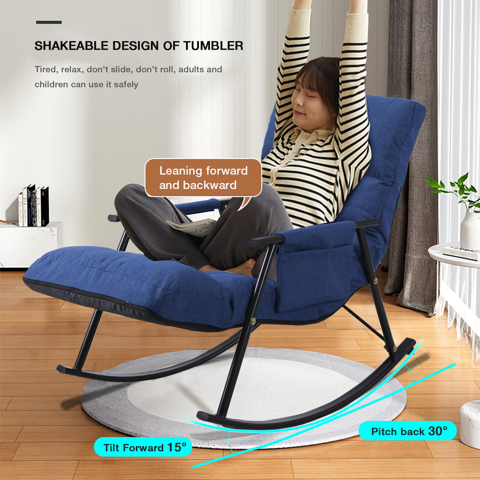 Glider chair best sale leans forward