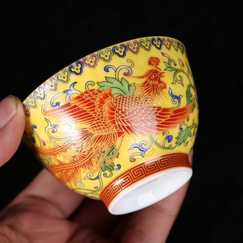 Jingdezhen Cốc Tùy Chỉnh Hình Rồng Và Phượng Nhiều Màu Tráng Men Cốc Bậc Thầy Bộ Trà Kung Fu Bằng Gốm Cốc Trà Quà Tặng