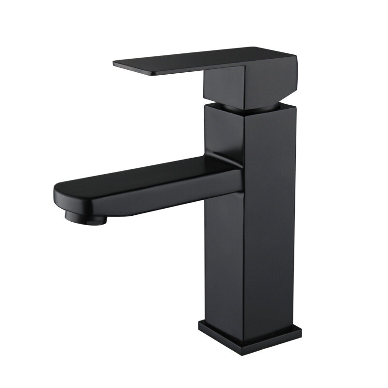 Sink Counter Waterfall Bathroom Tap Basin Mixer Black Tap Chrome Square