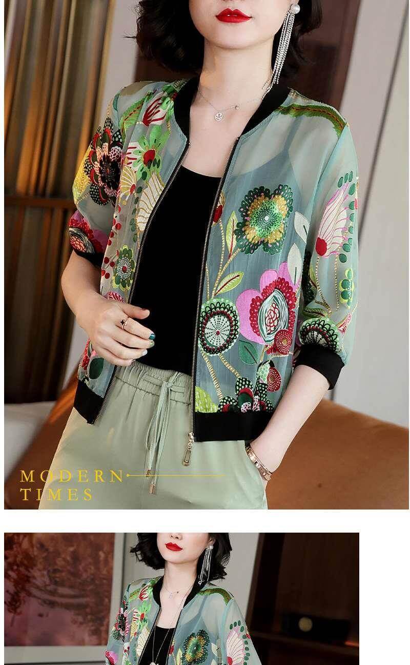 Chiffon Sunscreen Women Summer Plus Size Short Coat Baseball Uniform