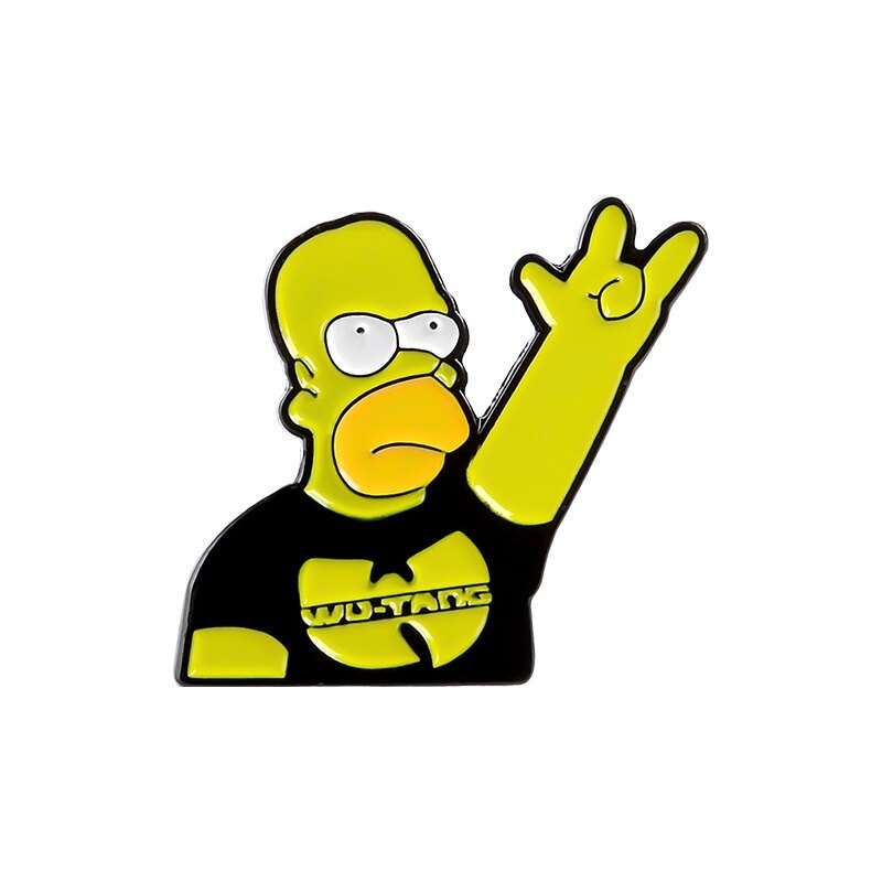 Funny Vintage Cartoon Enamel Badge The Simpson Pin