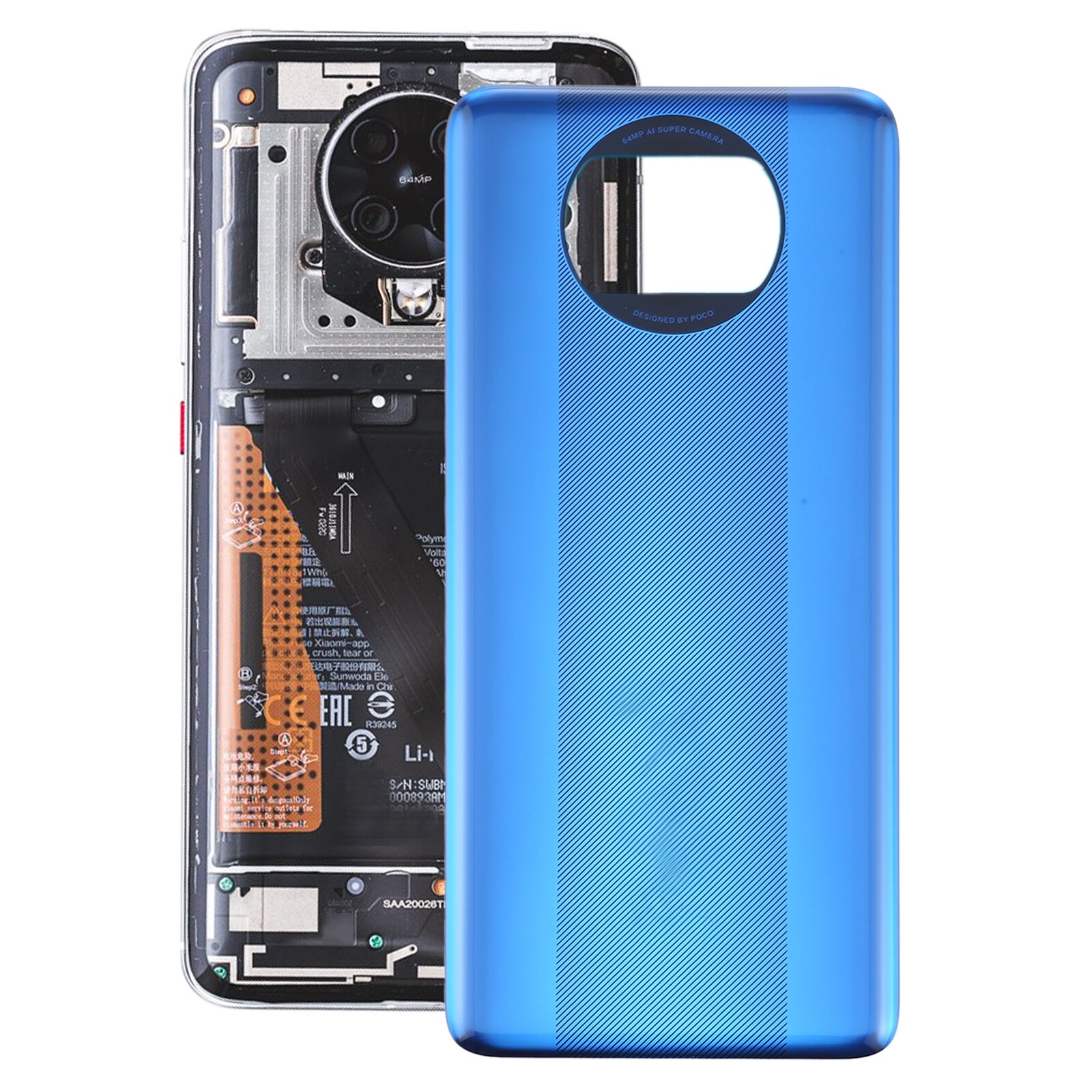 (ready stock) original back cover for xiaomi poco x3 / poco x3 nfc m2007j20cg / m2007j20ct