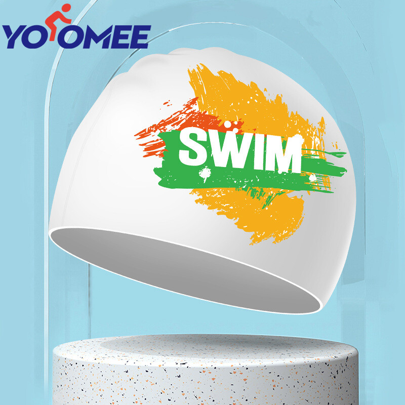 Yoomee Adult Swimming Cap Teenagers Unisex High Elastic Comfortable Silicone Waterproof Swimming Cap