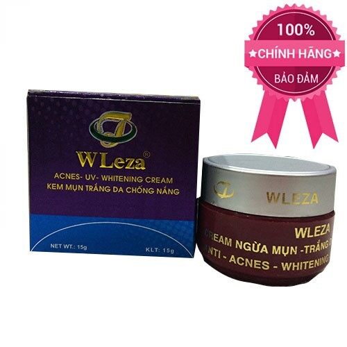 ??combo 2 kem ngừa mụn trắng da chống nắng wleza