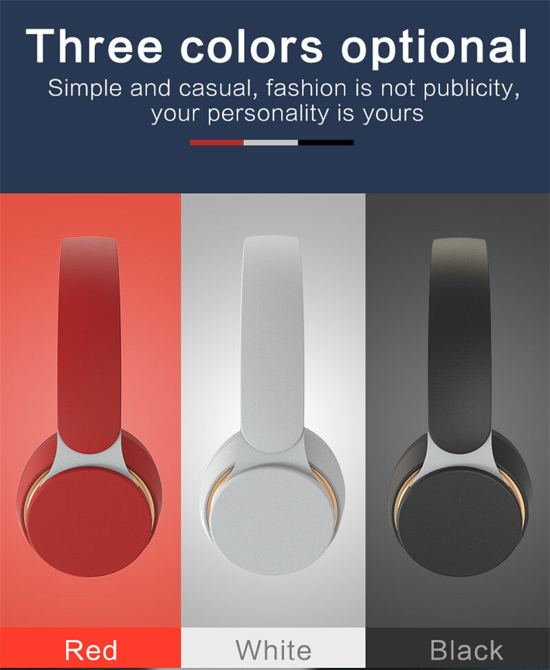 Wireless Headphones Bluetooth--compatible Headset Foldable Stereo Adjustable Earphones With Mic