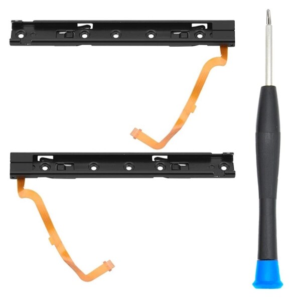 Left and Right Side Slide Rail Metal Bracket for Switch Host Side Slide Bar Handle Slide Rail Ns Repair Parts