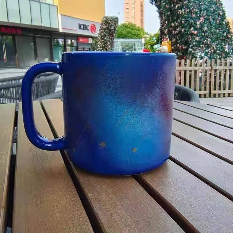 Starbuck Bronze Cup Blue Dream Starry Gradient Mug Creative Ceramic Coffee Cup Water Cup Limited Edition Starbuck Tumbler Starbuck Mug