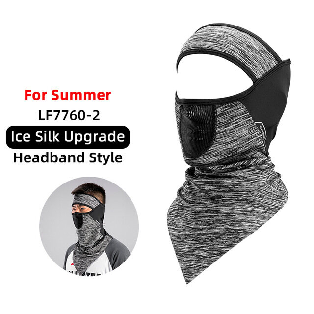 ROCKBROS Sun Protection Cycling Face Mask Ice Silk Headgear Full Facemask Summer Men Scarf Motorcycle Fishing Running Sport Mask Warm Fleece Hat