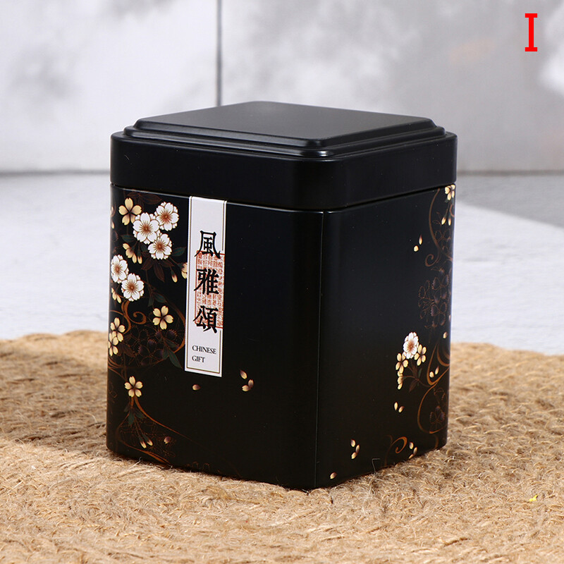 Moito Tea Sealed Box Kitchen Storage Container Jar Tin Square Can Candy Iron Vintage