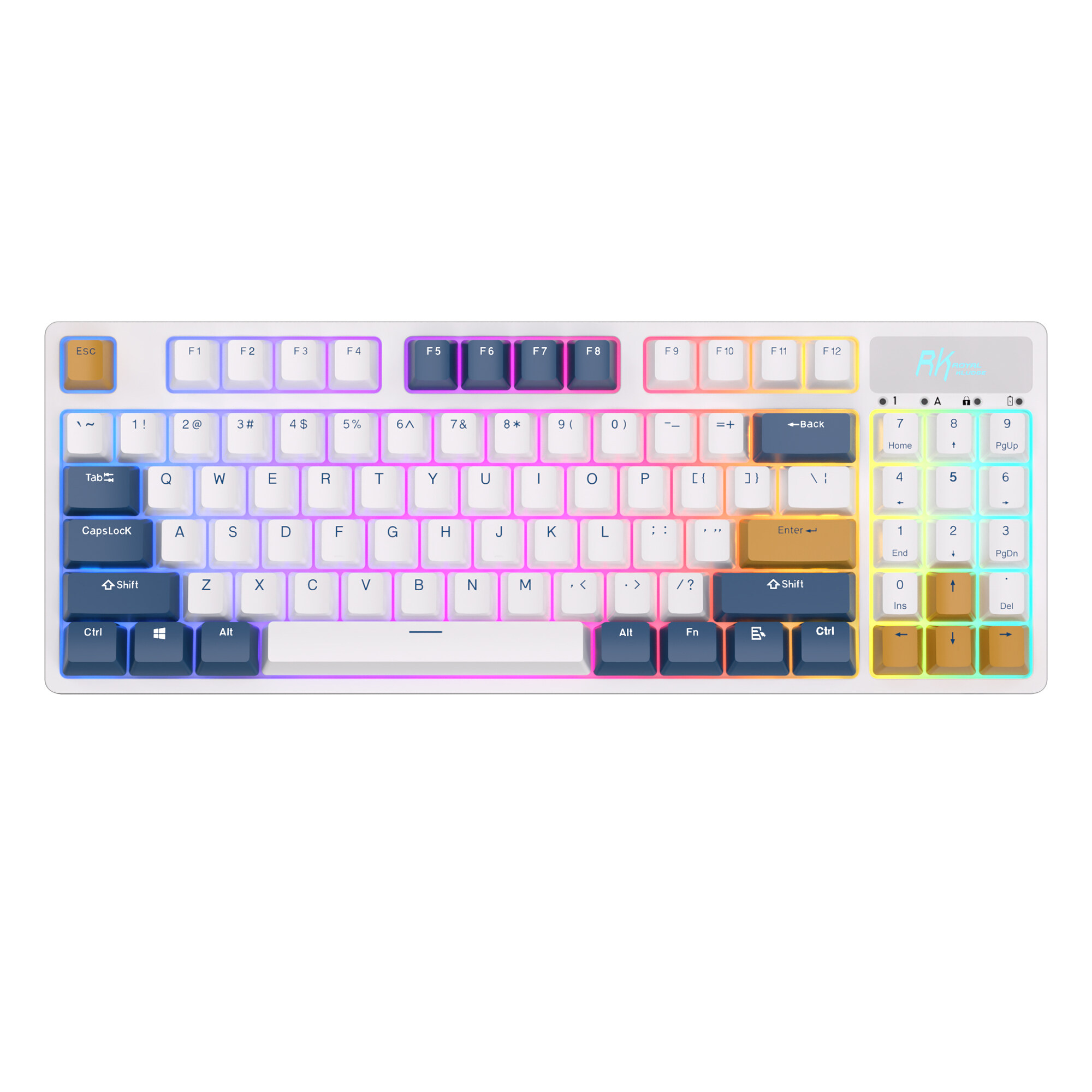 Rk89 89 89 Phím RGB bluetooth không dây Bàn phím cơ Tri-Chế Độ Bt5.0/2.4G/USB Hot Swappable Chơi Game Bàn Phím Cho Máy Tính Bảng Máy Tính Để Bàn