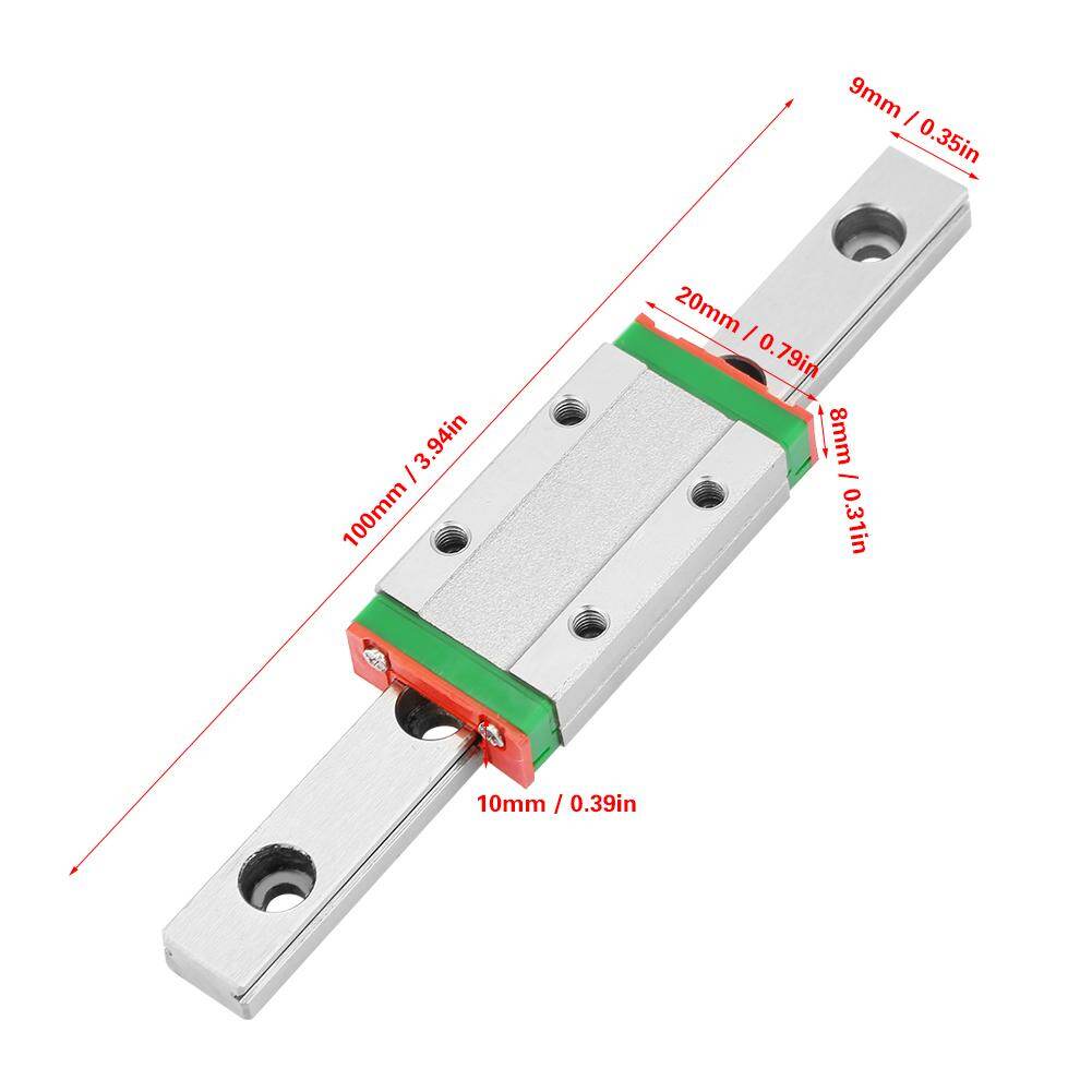 100mm MGN9H Miniature Linear Rail Guide Rail 9mm Width + Slide Block