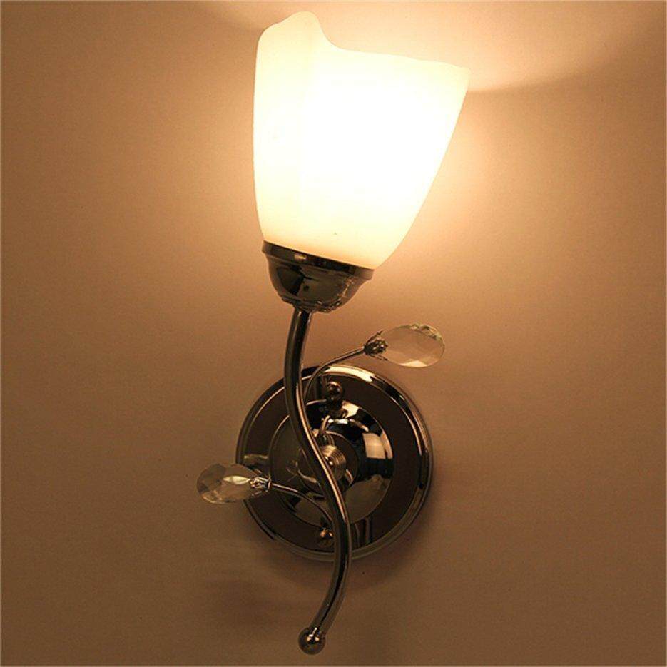 Nóng Người Bán Đơn/2 Đầu Tường Sconce Thép Mạ Crom Kính Hình Đèn Hành Lang Đèn