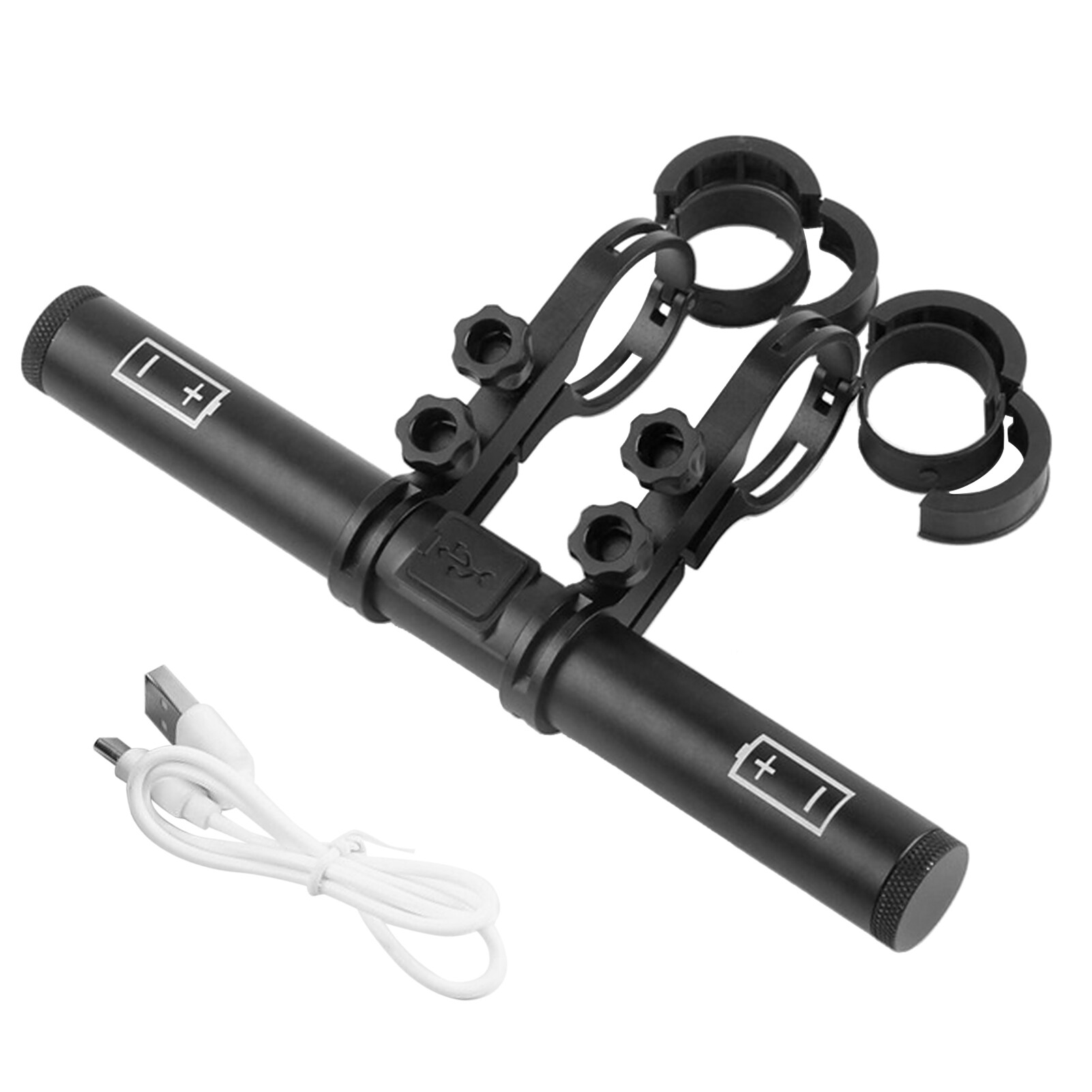 Bicycle Handlebar Extended Bracket USB Charging Power Ban-k Bike Front Light Mount Bar Holder Multifunction Cycling Aluminium Alloy Handlebar Extender Handlebar Extension Support Rack