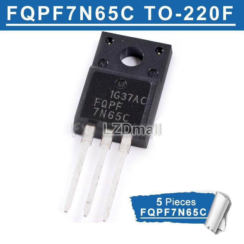 5pcs FQPF7N65C TO220F FQPF 7N65C 7N65 FQPF7N65 TO-220F 7A/650V N ...