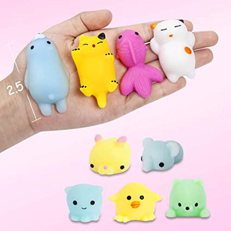 10Pcs Models All Different Cute Mini Slow Rising Squeeze Ball Cell Soft Squishy Sticky Animals Healing Anti-stress Toy Stress Reliever Funny Gift Toys