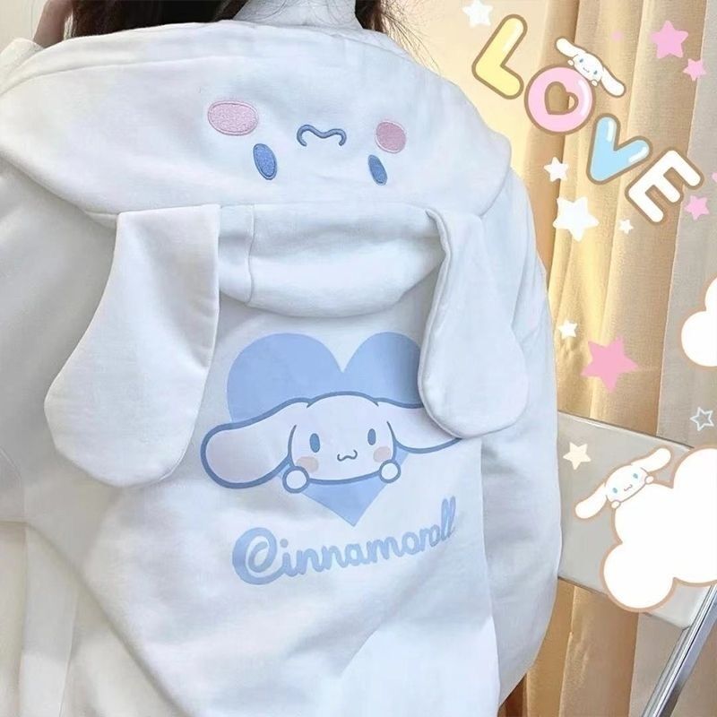 Sanrio Japanese Kuromi Cute Loose Hoodie Hotsweet Girl Cartoon Embroidery Cinnamoroll  Sweatshirt My Melody Student Cardigan Coat | Lazada PH