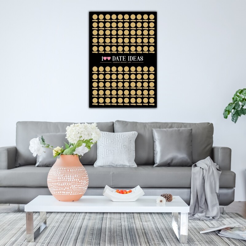 100 Dates Scrape off Poster 100 Things Between Couples Scrape Poster Couples Games Date Night Ideas Valentines Day Gifts
