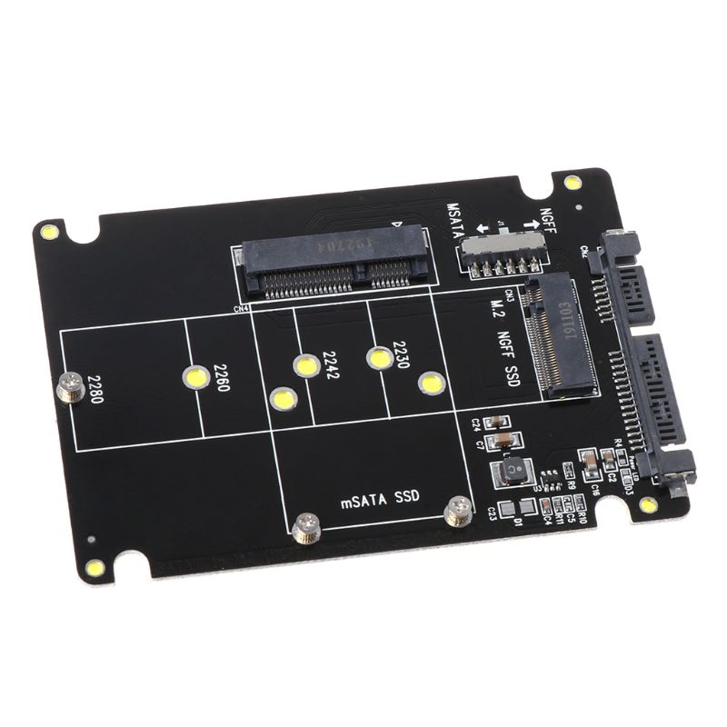 Bộ Chuyển Đổi 2 Trong 1 MSATA/M.2 NGFF Sang SATA3 Hộp Đựng Thẻ Ổ Đĩa SSD Trạng Thái Rắn 2.5 Inch Cho Máy Vi Tính