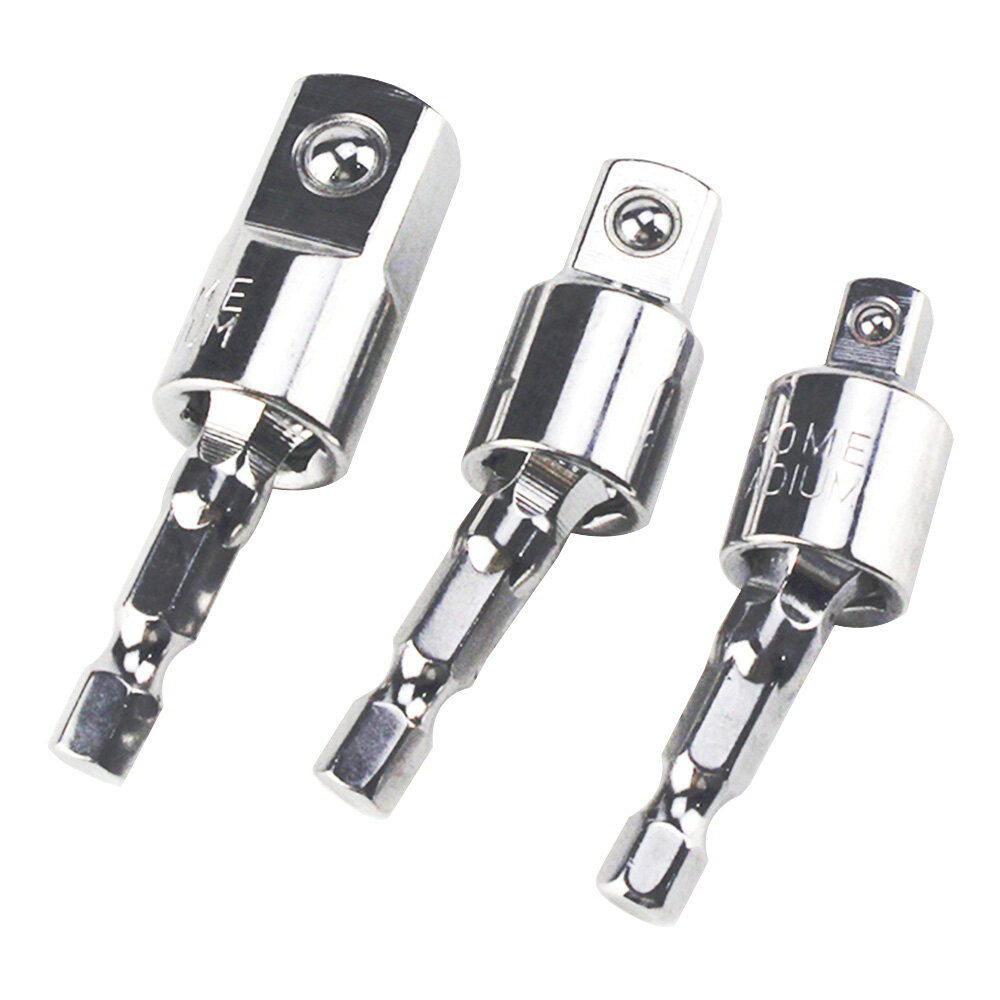 1 / 2 3 / 8 1 / 4 Air Screwdriver Universal Joint Hexagon Handle Square Head Sleeve Conversion Tool Connecting Rod Electric Drill Socket Adapter