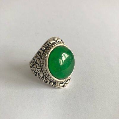 Countryside old objects Antiques Jade silver rings made in Qianlong's reign of the Qing Dynasty Silver collection of old objects