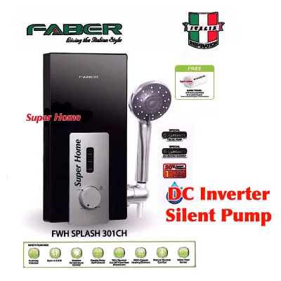 Faber Water Heater FWH SPLASH 301 CH Faber DC Pump Water Heater Silent DC Inverter Silent Pump + Free Hand Towel