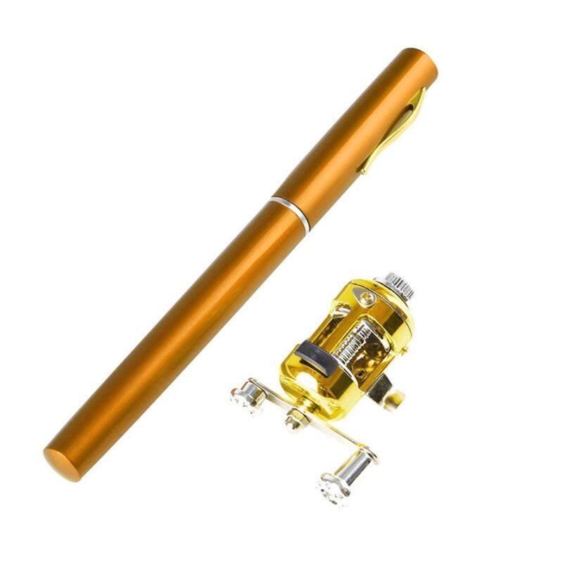 Mini Telescopic Portable Pocket Fish Pen Aluminum Alloy Fishing Rod Pole + Reel