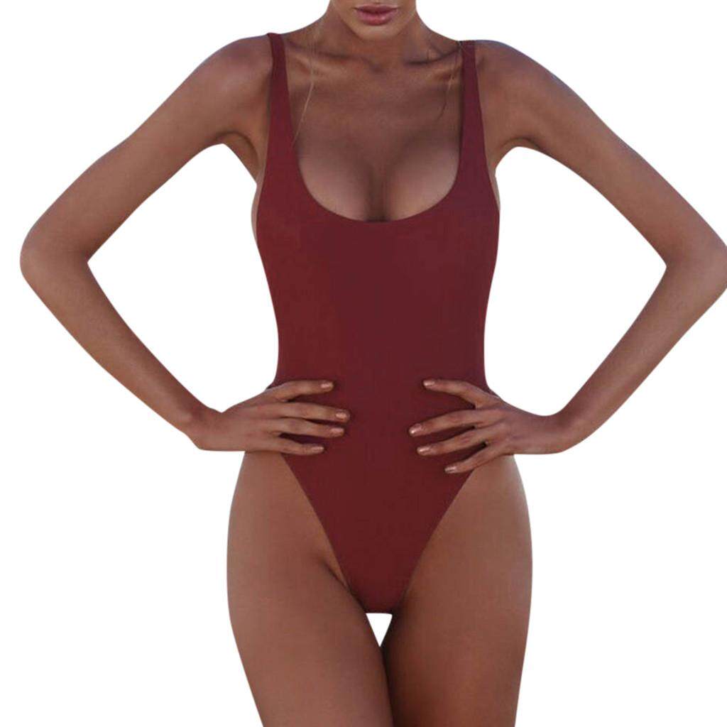 Women's Swimming Suit Sexy Bikini 2019 Swimsuit Womens Pad Bikini Swimming Costume Backless One Piece Swimsuit Monokini Swimwear