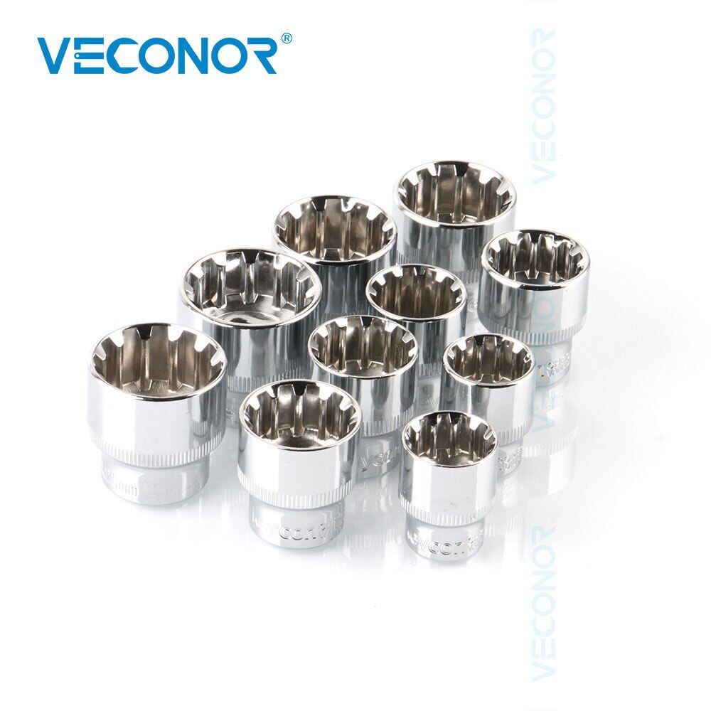3/8 "ổ đĩa vuông 12Pt Ổ cắm Bit Ratchet cờ lê ổ cắm phụ kiện dụng cụ điện 6 đến 24 Mét