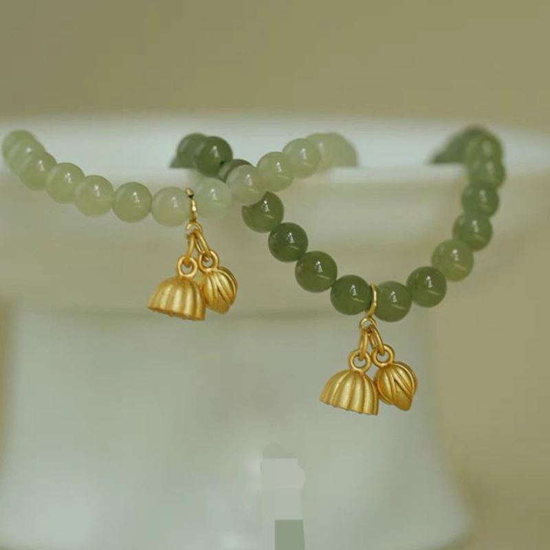 Vòng Tay Sapphire Vòng Tay Hoa Sen Ngọc Bích Tự Nhiên Hai Thế Hệ Tình Yêu